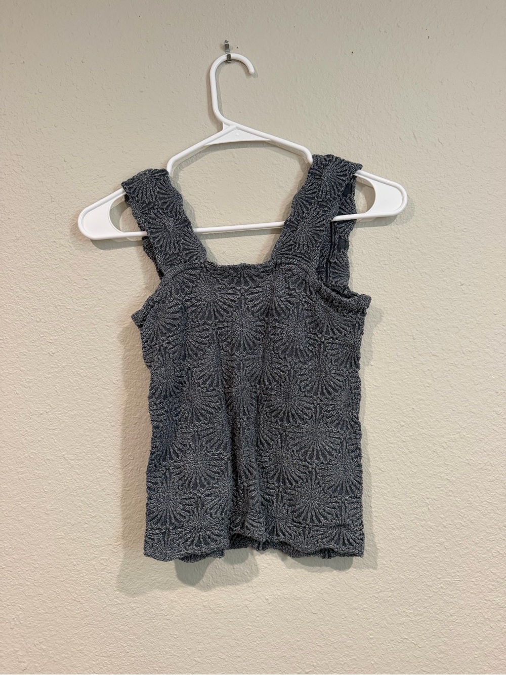 Free People Charcoal Textured Square Neck Tank - Picture 4 of 5